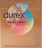 Презервативы из синтетического латекса с силиконовой смазкой Натуральные ощущения Durex 3шт