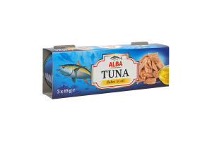 Тунець шматочками в олії 3*65г ж/б з ключем Alba Food