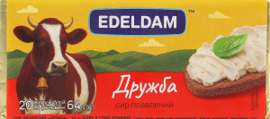 Сыр плавленый 20% Дружба Edeldam м/у 64г