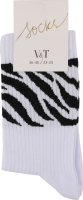 Шкарпетки жіночі Зебра білі класичні р.23-25 V&T