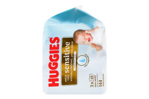 Салфетки влажные детские Sensitive Extra care Huggies 3х48шт
