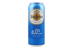 Пиво 0.5л 0% безалкогольне світле пастеризоване Fresh Warsteiner з/б