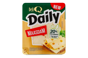 Сир Deli Q Daily Маасдам 45% DE кор/мол слайс