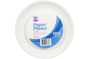 Ahold Paper Plates 7" Coated - 100 CT