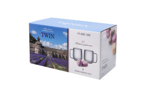 Кружка Twin 250см подвійне дно з ручками 2шт Vittora
