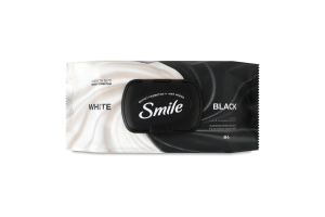 Салфетки влажные с ароматом мускуса и белого жасмина Черные и белые Smile 84шт