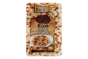 Смесь риса шлифованного длиннозернистого пропаренного и нешлифованного красного Red + parboiled World's Rice м/у 500г