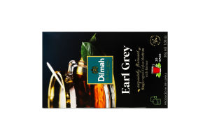 Чай черный цейлонский байховый мелкий со вкусом бергамота Earl Grey Dilmah в/с к/у 20x1.5г