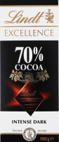 Шоколад 70% черный горький Excellence Lindt к/у 100г