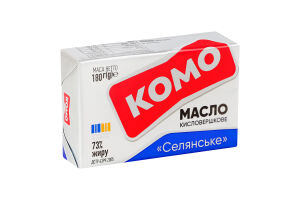 Масло кислосливочное 73% Крестьянское Комо м/у 180г