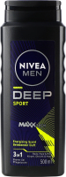 Гель для душа для тела, лица и волос 3в1 Sport Deep Nivea Men 500мл