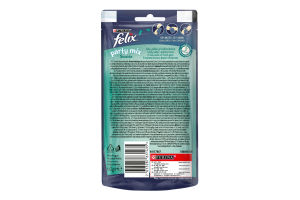 Лакомство для взрослых котов со вкусом лосося, форели и минтая Морской микс Party mix Felix д/п 60г