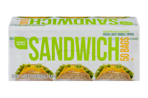 Smart Sense Sandwich Bags - 50 CT
