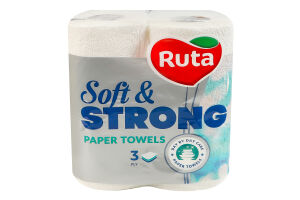 Рушники паперові 3-х шарові Soft&Strong Ruta 2шт