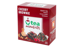 Чай черный байховый ароматизированный с добавлением растительного сырья Вишневый брауни Tea Moments к/у 20х1.8г