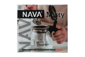 Чайник заварочный стеклянный с фильтром 1.1л №10-224-011 Misty Nava 1шт
