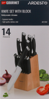Набір ножів Gemini Gourmet нержавіюча сталь/пластик з каучуковим блоком 14предметів Ardesтo