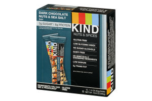 KIND Nuts & Spices Bars Dark Chocolate Nuts & Sea Salt - 12 CT
