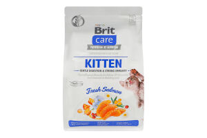 Корм д/кошенят Kitten Gentle Digestion Strong Immunity з лососем сухий 400г Brit Care