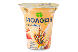 Йогурт 2% с наполнителем фруктовым пастеризованным Персик-жасмин Молокія ст 240г
