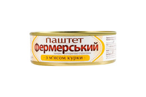 Паштет с мясом курицы стерилизованный Фермерський ж/б 240г