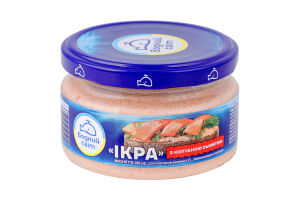 Продукт з ікрою океанічної риби та копченою сьомгою Ікра Водний світ с/б 160г