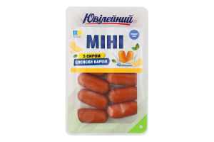 Сосиски варені Міні з сиром Ювілейний в/с лоток 0.25кг