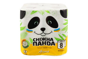 Бумага туалетная 2-х слойная Aroma Сніжна Панда 8шт