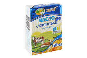 Масло Селянське солодковершкове 72,5% 180г ЗароГ