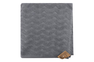 Рушник сірий махровий жакард 70*140см 500г/м2 ГМ Текстайл