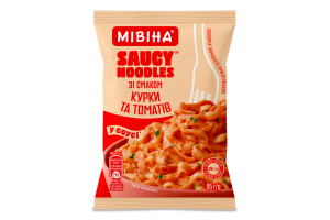 Лапша быстрого приготовления со вкусом курицы и томатов Saucy noodles Мівіна м/у 95г