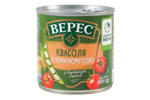 Квасоля в томатному соусі стерилізована Верес з/б 400г