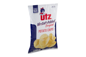 Utz No Salt Added Original Potato Chips Family Size
