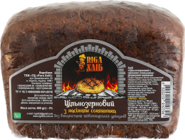 Хлеб нарезной формовой Цельнозерновой с семенами подсолнечника Riga Хліб м/у 480г