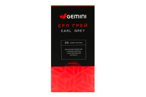 Чай черный с ароматом бергамота Эрл Грей Gemini в/с к/у 25х2г