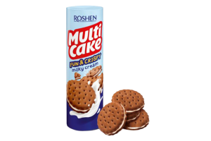 Печиво Рошен Multicake fun & crispy з молочно-кремовою начинкою 135г