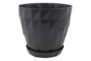 Вазон д/квітів Кристал 3,25л антрацит з підставкою Серінова