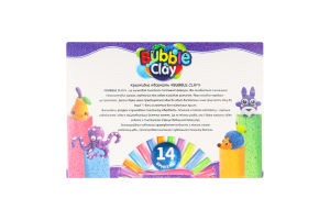 Набір д/творчості Bubble Clay кульковий пластилін 14брикетів Danko toys
