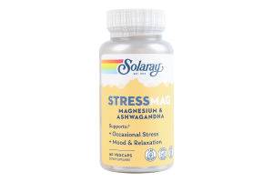 Добавка дієтична вегетаріанські капсули Магній і ашваганда StressMag Solaray 60шт