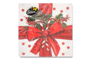 Серветки паперові Подарунок 33*33см 3шари 18шт Silken