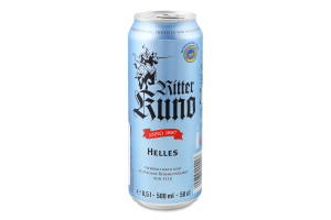 Пиво 0.5л 4.9% світле ggA Helles Ritter Kuno з/б