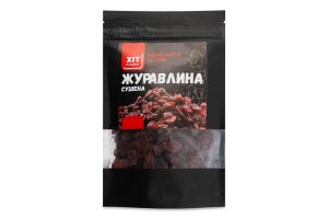 Клюква сушеная половинки с добавлением сахара Хіт продукт д/п 100г