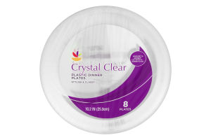 Ahold Crystal Clear Plastic Dinner Plates - 8 CT