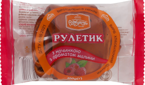 Рулетик з начинкою з ароматом малини Рум'янець м/у 100г