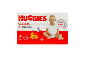 Підгузники для дітей 11-25кг 5 Classic Huggies 42шт