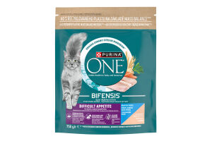 PURINA ONE® Difficult Appetite (Вибірковий апетит). З високим вмістом тріски та фореллю. Сухий повнораціонний корм для дорослих котів з вибірковим смаком у їжі.