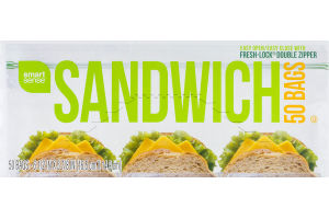Smart Sense Sandwich Bags - 50 CT