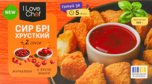 Сыр в панировке хрустящий Бри 0.25кг + ягодные соусы 2x0.05кг I Love Chef к/у 0.35кг