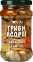 Грибы маринованные пастеризованные Ассорти Novus с/б 280г