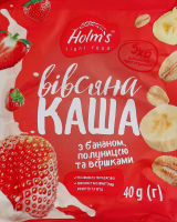 Каша вівсяна з бананом, полуницею та вершками, 40 г